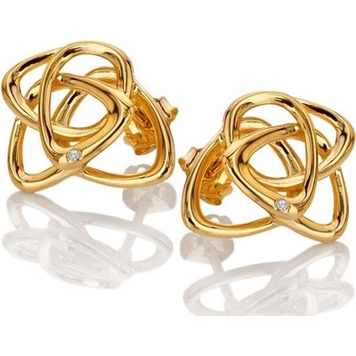 Hot diamonds pozlátené náušnice s diamantom Golden Edit Hope DE843