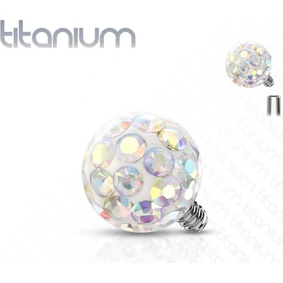 Šperky4U ozdobná kulička k dermálu titan závit TIT1121AB-05