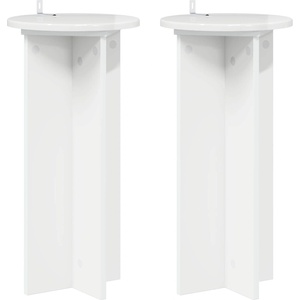 vidaXL Стойка за растения 2 бр. Бял гланц 29, 5 x 29, 5 x 60 см (899721)