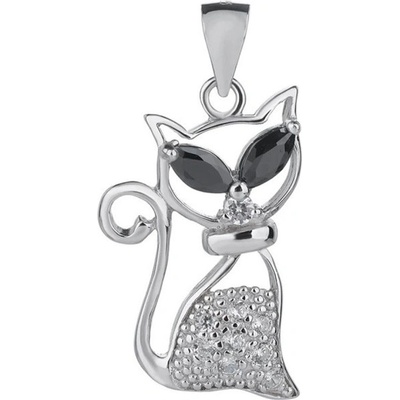 Steel Edge Stříbrný přívěsek kočka 302044007