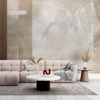 Decono Фототапет Листа в Топло Бежово