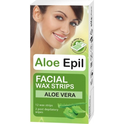 Aloe Epil Facial depilační voskové pásky na obličej 12 + 2 kusů