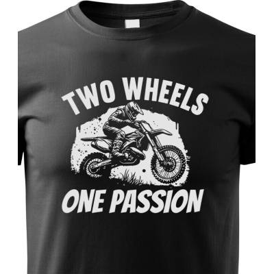 Dětské tričko Two wheels one passion Černá Canvas tričko Bezvatriko.cz 2412