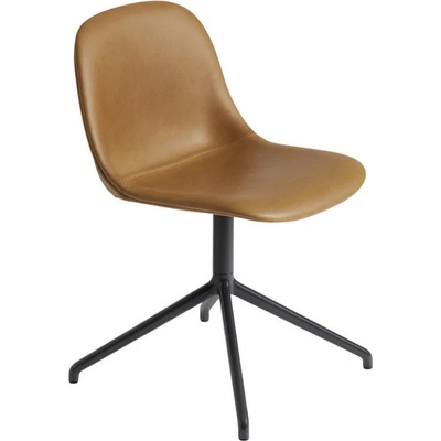 Muuto Stolička Fiber Side Leather Chair Swivel