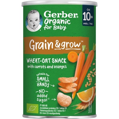GERBER Organic chrumky s mrkvou a pomarančom 35 g