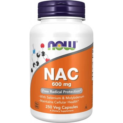 Now Foods Now NAC N-Acetyl-L-Cystein + Selen a Molybden 600 mg 100 kapslí