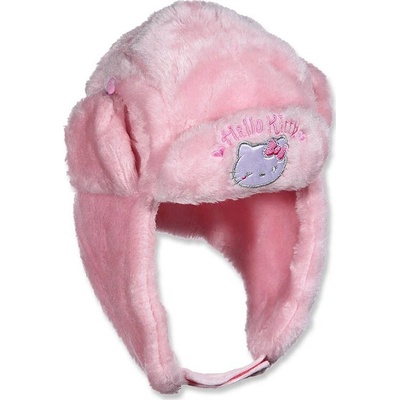 Sun city Dětská zimní čepice ušanka Hello Kitty chlupatá