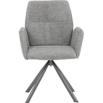 Carmen Трапезен стол Carmen BURY 2, до 120kg. , дамаска, прахово боядисана метална база, сив (bt-3532372)