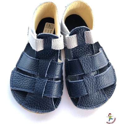 Baby bare shoes SANDÁLY BABY BARE SANDALS GRAVEL TMAVĚ modrá/šedá