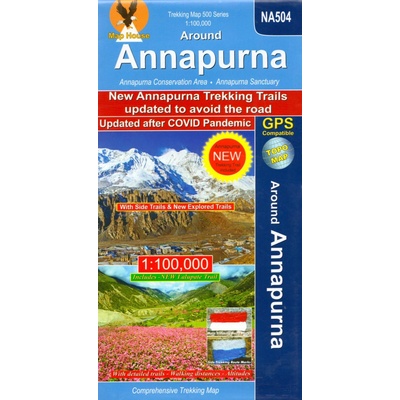 Around Annapurna - 7 Passes Trek - turistická mapa