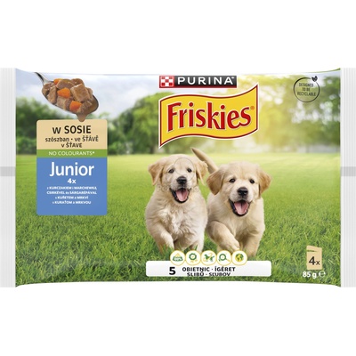 Friskies Junior Multipack мокра храна за кучета в сос 12 x