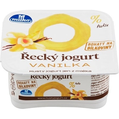 Milko Řecký jogurt 0% vanilka 140 g – Zboží Dáma