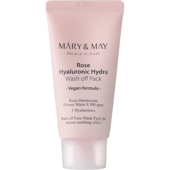Mary&May Rose Hyaluronic Hydra Wash off Pack MINI - Глинена маска с розова вода и хиалуронова киселина MINI 30г