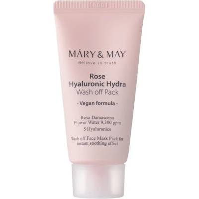 Mary&May Rose Hyaluronic Hydra Wash off Pack MINI - Глинена маска с розова вода и хиалуронова киселина MINI 30г