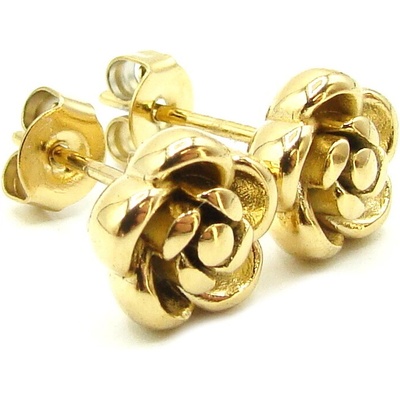 Steel Jewelry Náušnice POUPĚ z Chirurgické oceli GOLD NS250178