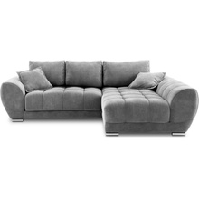 Windsor & Co Sofas so zamatovým poťahom Nuage pravý roh Sivá
