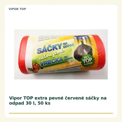 Vipor HDPE extra pevné 30 l 10 µm 50ks červené
