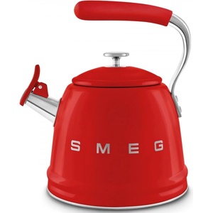 SMEG Свирещ чайник Smeg CKLW2001RD, 2.3 л, Индукция, Ненагряваща се дръжка, Стомана, Червен (CKLW2001RD)
