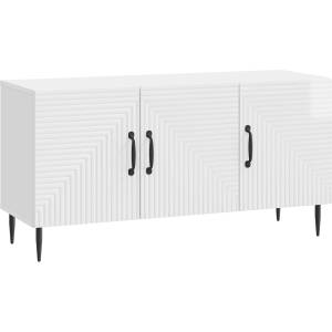 vidaXL ТВ шкаф Бял гланц 99 x 34, 5 x 50 см Инженерна дървесина (894949)
