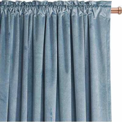 Závěs Páska VELUR do obývacího pokoje Ložnice PASTELOVÁ SVĚTLE MODRÁ 140x250