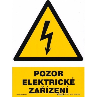 Pozor elektrické zařízení 210x150 mm - samolepka