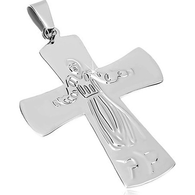 Šperky eshop Přívěsek z chirurgické oceli Ježíš na kříži stříbrná AA09.26