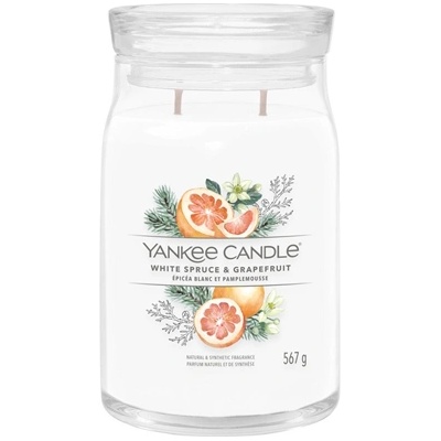 Yankee Candle White Spruce & Grapefruit подписана свещ голяма 567 гр