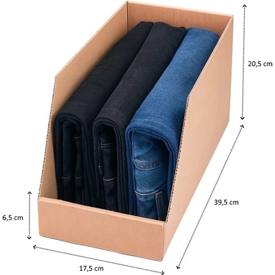 Karton Pak Úložné boxy na oblečenie, organizéry do skrine Eko Karton 18 x 40 x 21 skosený