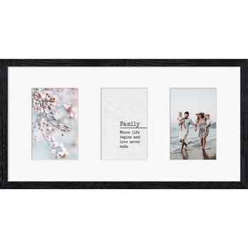 STYLER Рамка за 3 снимки Kyoto с бяло паспарту 23 x 46 см черна (RA-15136)