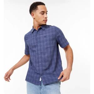 Jack Wills Риза с къс ръкав Jack Wills Short Sleeve Check Shirt - Indigo