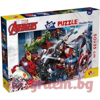 Lisciani Пъзел lisciani 99719 - 108 части - Отмъстителите, двулицев пъзел (li99719)