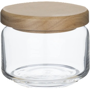 Ocean OCEAN-Стъклен буркан с дървен капак 325ml Ø9.2xh7.5cm (5B02511G0001) (011434)