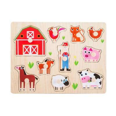 Small Foot – Puzzle Cadre Carte Du Monde 24 Pièces – En Bois – Dès 3 Ans – Noms En Anglais