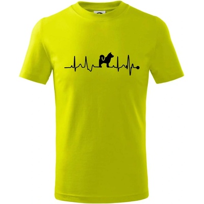 Shiba-Inu EKG tričko limetková