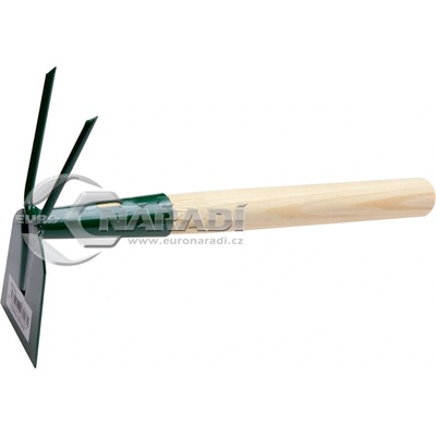 FED Motyčka plochá,2zubá s násadou 25cm