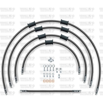STANDARD Hadica prednej brzdy sada Venhill POWERHOSEPLUS KAW-5007F-BK (5hadic v sade) čiernej hadice, chrómové koncovky