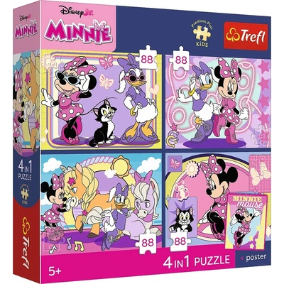 Trefl Minnie Mouse Čarovné okamihy 4x88 dielov