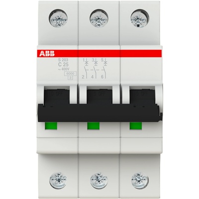 ABB АВТ. ПРЕДПАЗИТЕЛ 3p mcb s203-c25 (m518439)