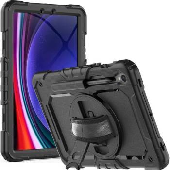 GKK Калъф с Дръжка за SAMSUNG Tab S9, Solid360 Case, Черен (9319456604078)