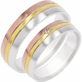 Eppi Minimalistické snubní prsteny s diamantem Mesud RW41704