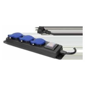 ORNO Workshop preloader splash-proof with switch IP44, 3 sockets 2P+Z IP44, rubber cable, H05RR-F 3x1, 5mm? , length 5m