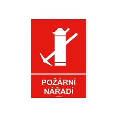 Požární nářadí s textem - bezpečnostní tabulka, plast 2 mm 148x210 mm
