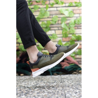 Riccon Мъжки спортни обувки 0012420 - Каки с Оранжев #325730 (325730_Хаки)