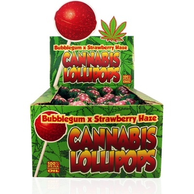 Dr. Greenlove Konopné lízátko BubbleGum X Strawberry 17 g