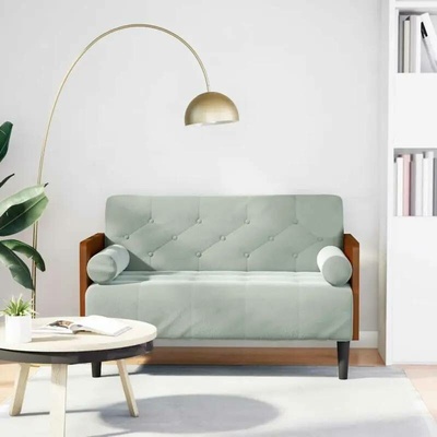 vidaXL Pohovka Loveseat s podhlavníkem, světle šedá, 110 cm, samet 11461.4100601