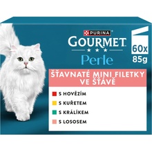 Gourmet Perle hovädzie kuracie králik losos 60 x 85 g