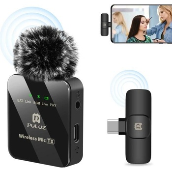 PULUZ Bezdrôtový klopový mikrofón pre telefón, Type-C