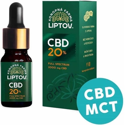 Konopná farma Liptov Konopný olej CBD s MCT 20% full spectrum 10 ml