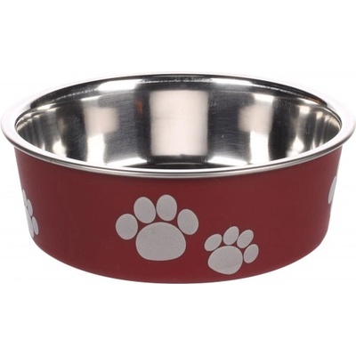 Flamingo Feeding and drinking bowl Kena Round Bordeaux Silver - иноксова купа за вода или храна - БОРДО, размер Ø12 см / 300 мл, Белгия - 1030938