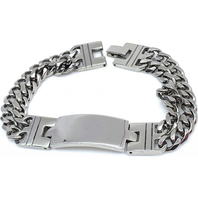 Jan Kos jewellery náramek z chirurgické oceli typu pancer 12108603